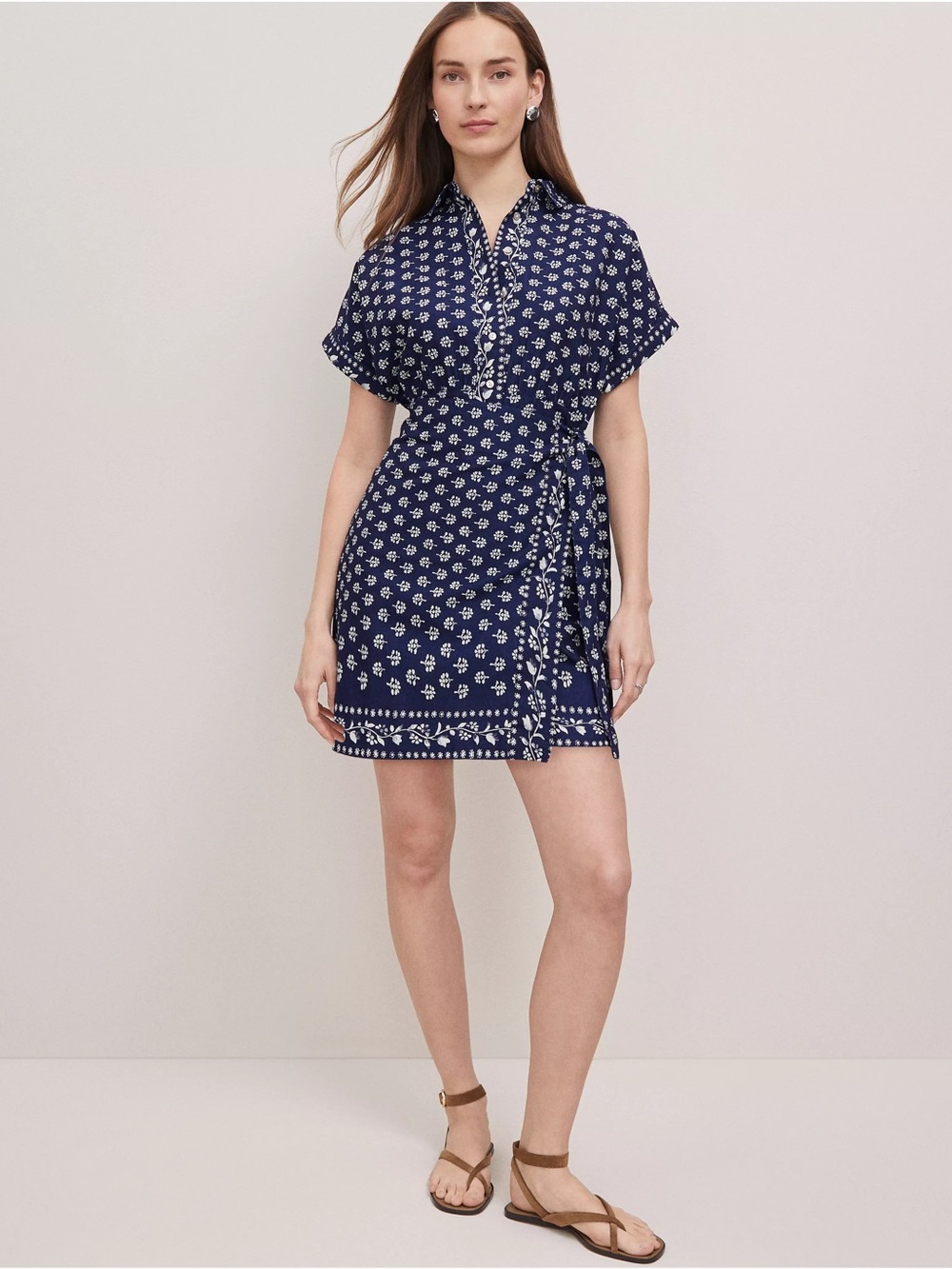 Ann Taylor Weekend Petaled Wrap Shirtdress
